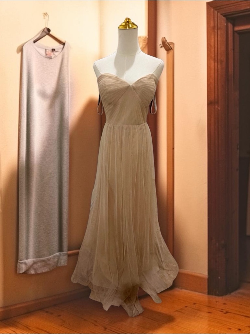 Jenny Yoo Strapless Tulle Gown in Blush